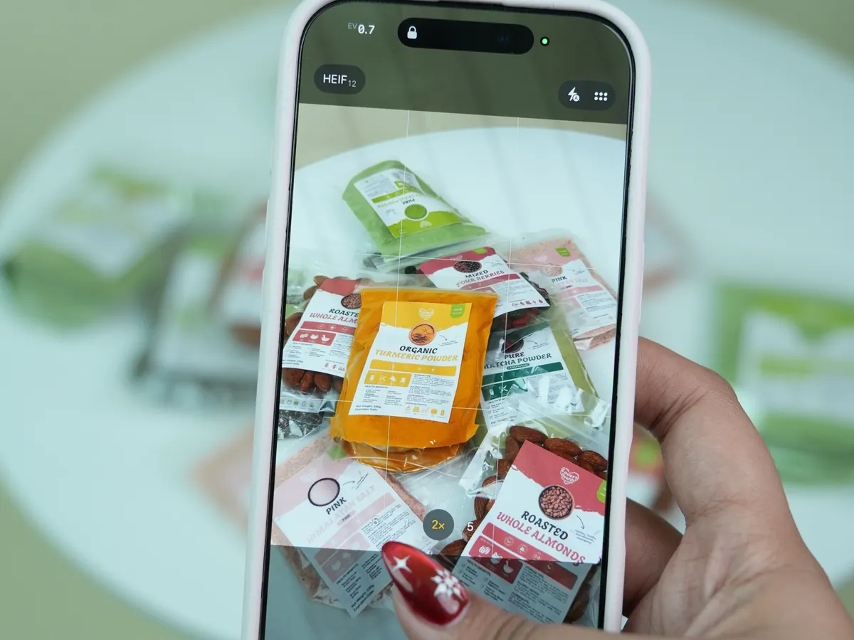 A phone filming Keto Lovers PH products at our content shoot